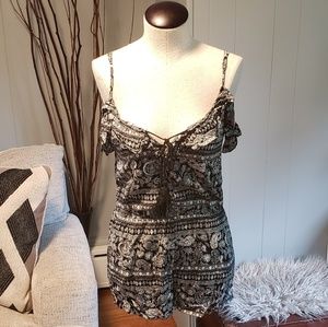 Black and White boho romper